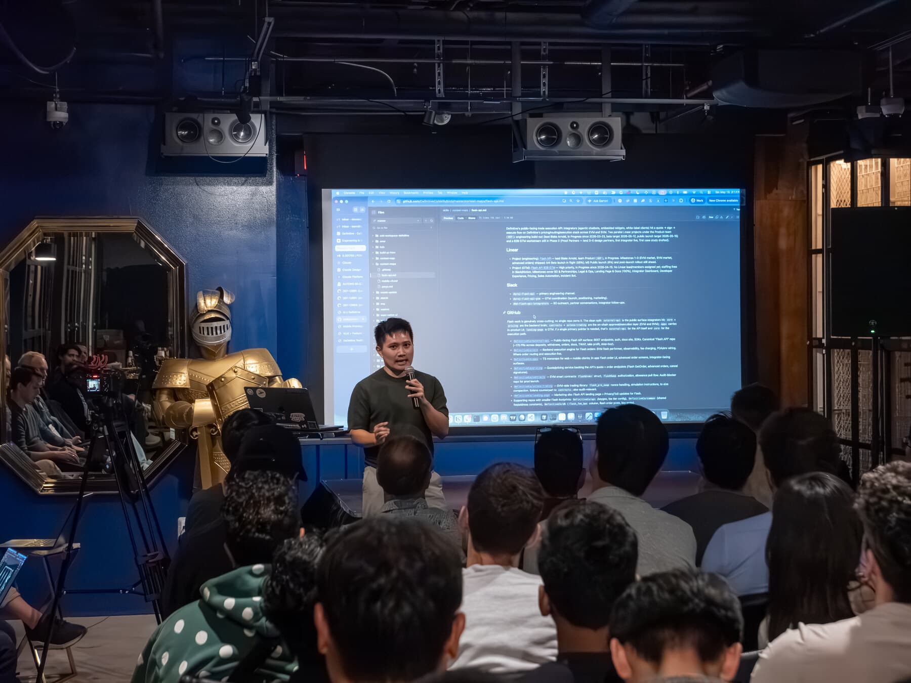 Dennis presenting at Engineering Deep Dive #1
