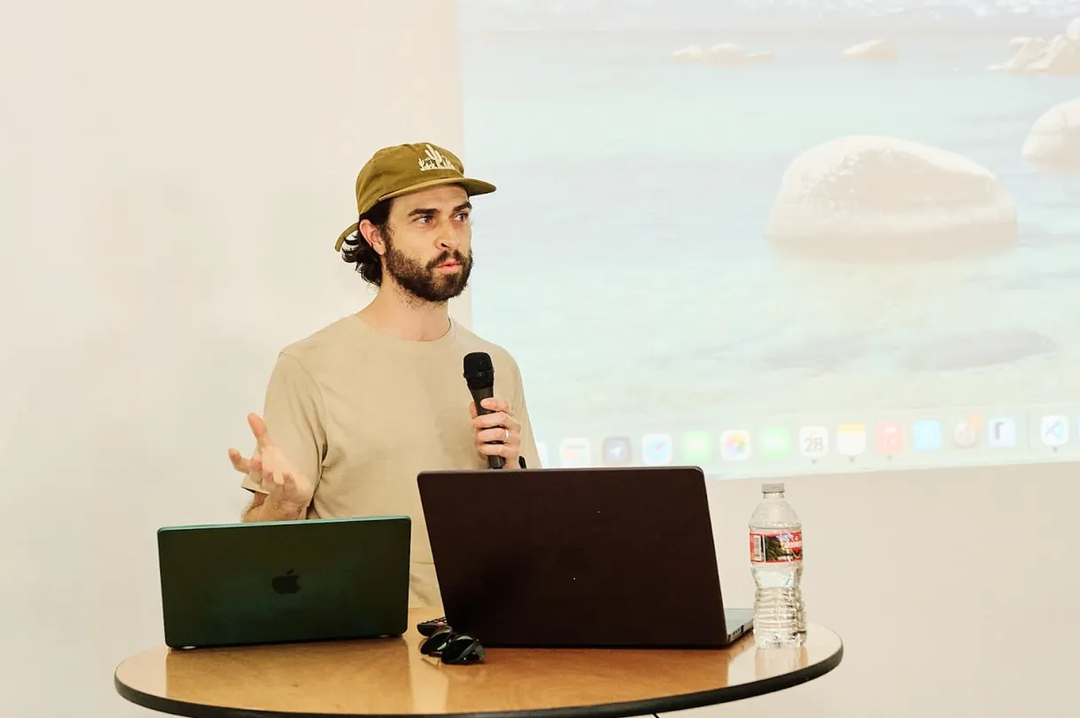 Ryan presenting his meta agent at the OpenClaw LA meetup