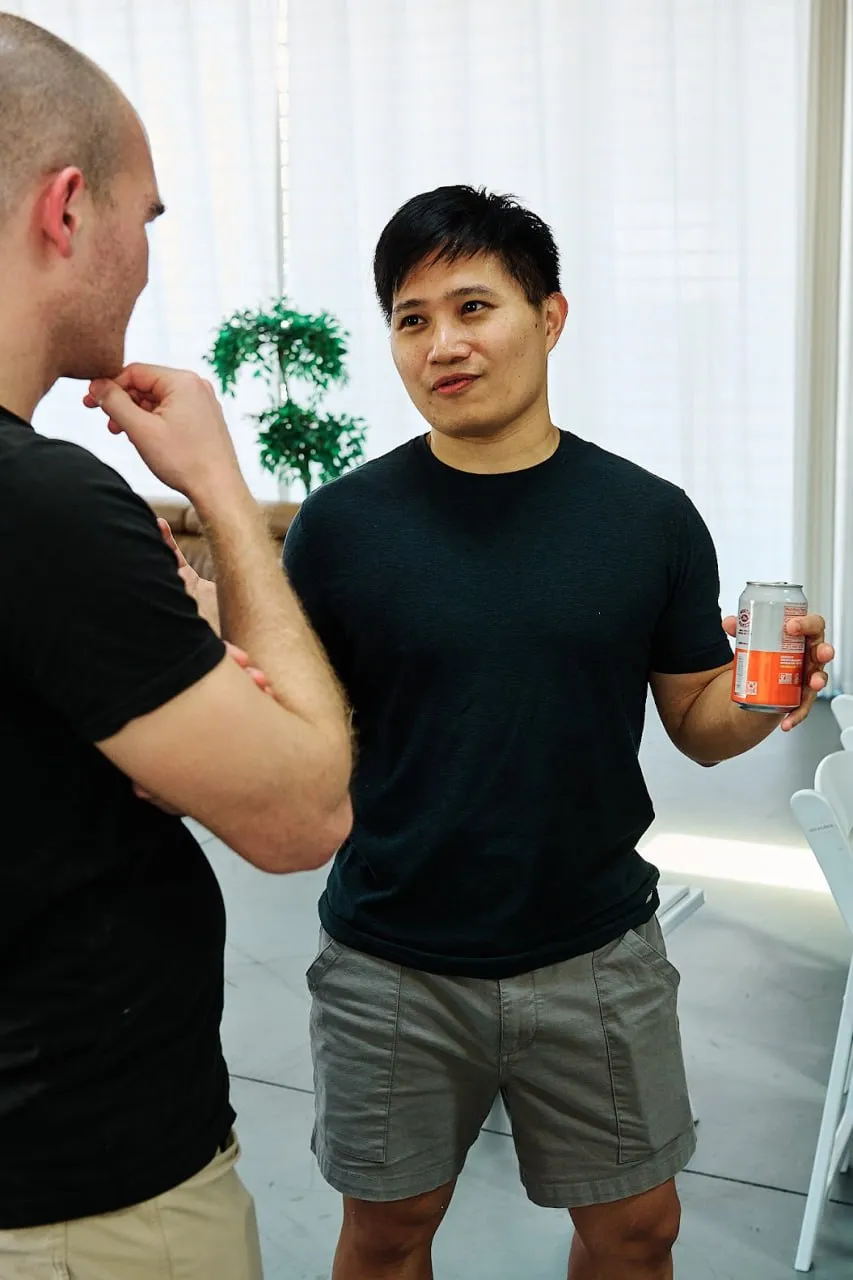 Andy chatting with attendees at the OpenClaw LA meetup