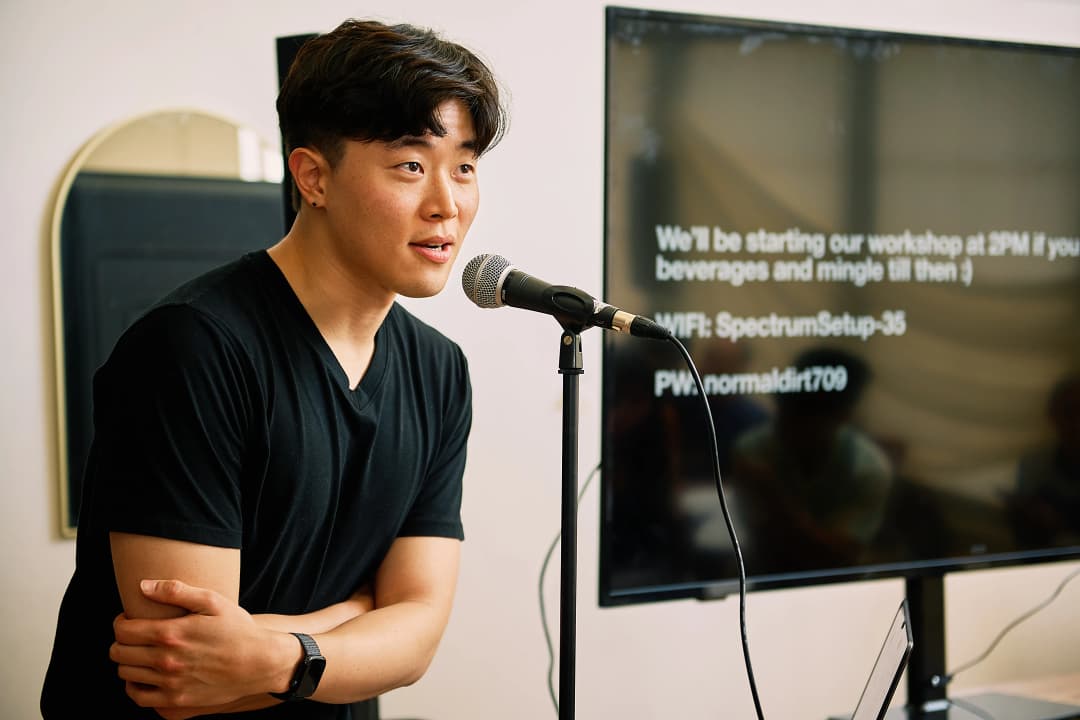 JM presenting the welcome segment at the OpenClaw LA Meetup #2