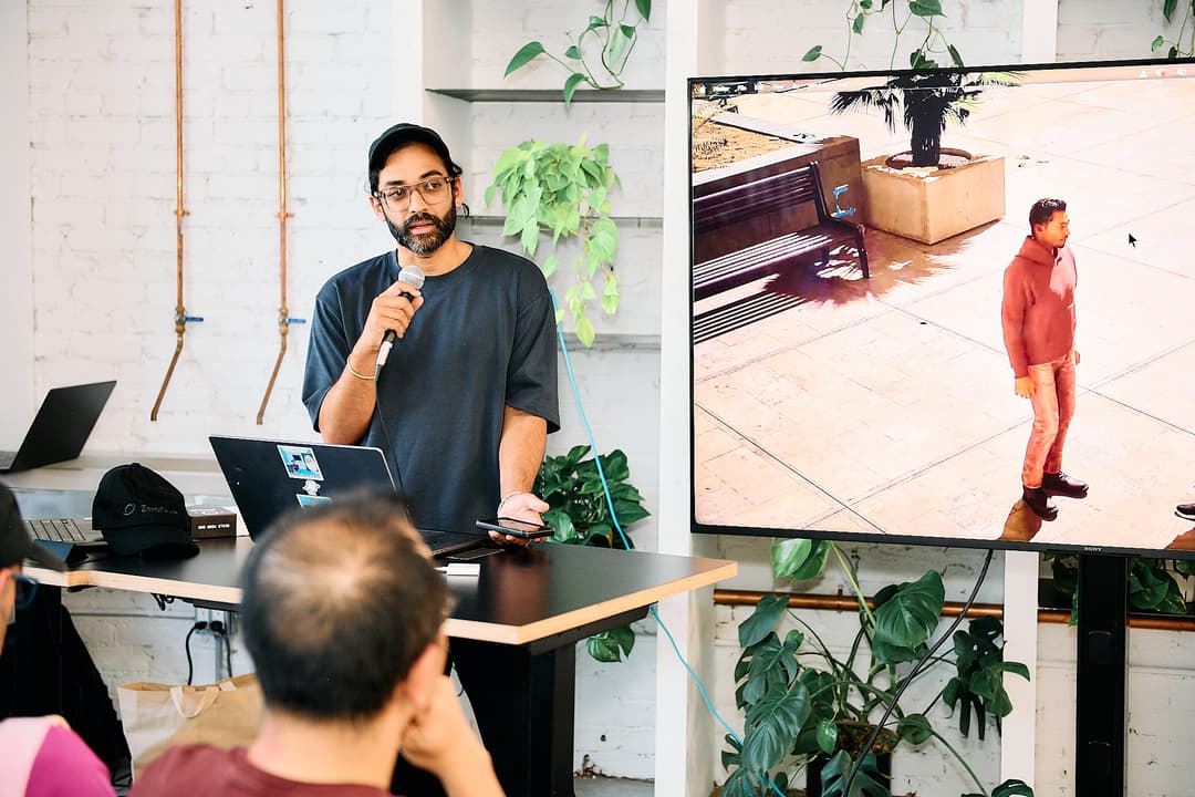 Parag Mittal showing his embodied digital twin agent in a 3D world