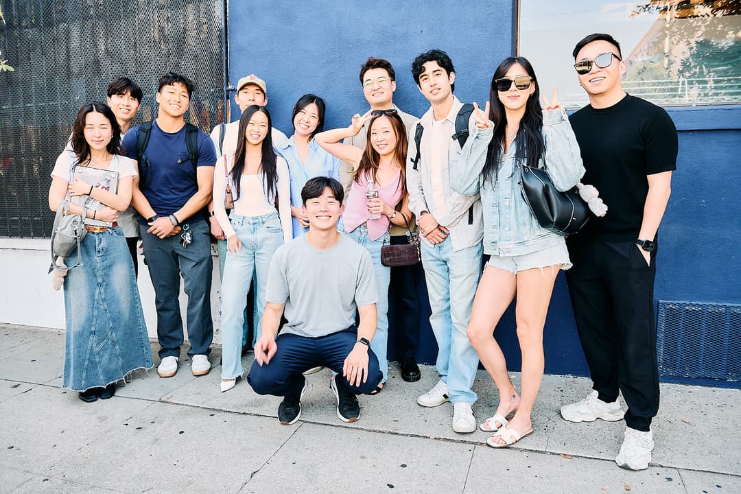 Group photo of attendees outside the venue after the meetup