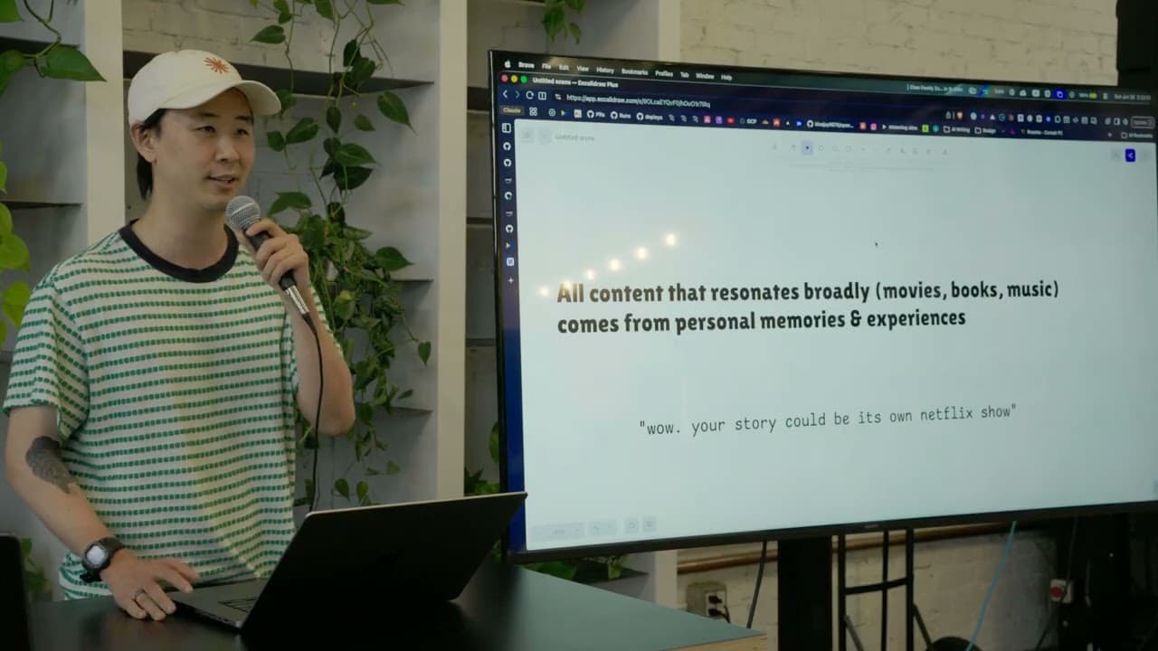Ingwon Chae presenting the Ember voice AI family memory app