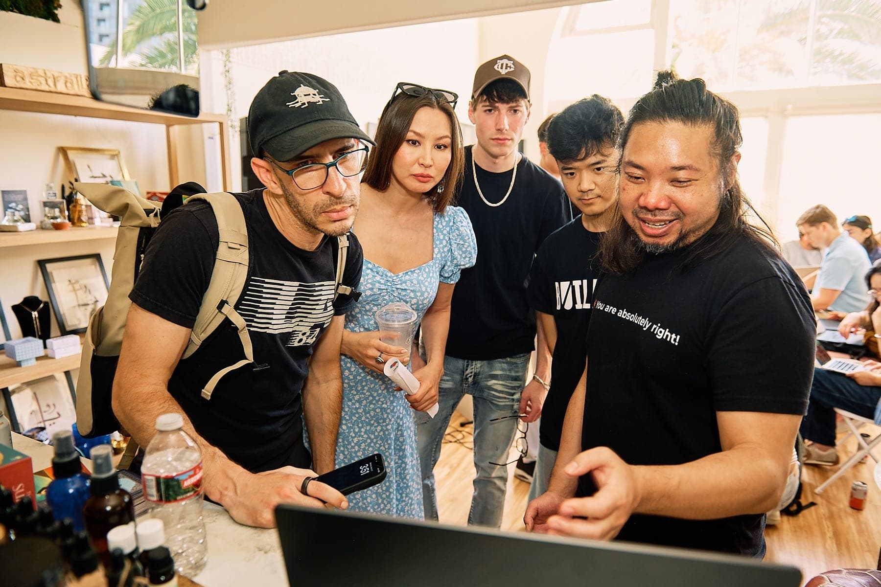 AI Clubhouse attendees watching a live demo